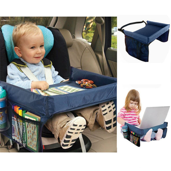 Foldable Safety Baby Child Car Seat Table Kids Play Travel Tray Automobiles Seat Covers Car accessories storage box 5 Colors