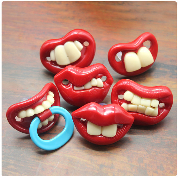 Funny Baby Pacifier teeth 14 optional baby thumb tycoon cowboy silicone moustache Pacifier