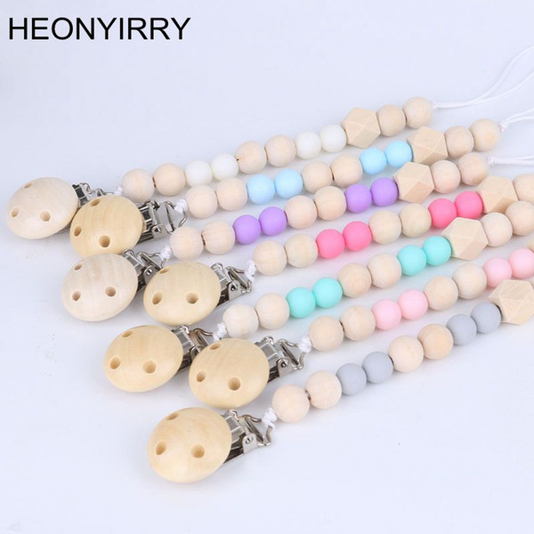 Baby Pacifier Clip Chain Chupetas Soother Pacifier Clips Leash Strap Wooden Holder Nipple Holder For Infant Feeding