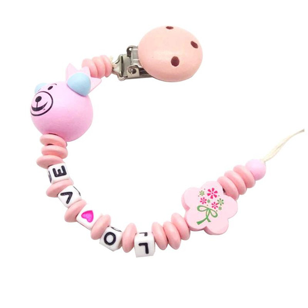 New Baby Pacifier Clip Pacifier Chain Hand Made Colourful Beads Infant Nipples Chew Toys Chain Holder