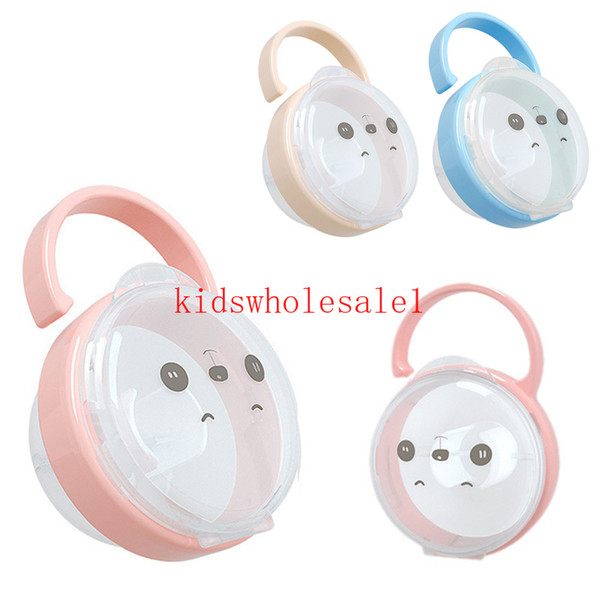 Portable Baby Infant Kids Pacifier Nipple Cradle Case Cartoon Expression Nipple Storage Box Soother Container Holder Pacifier
