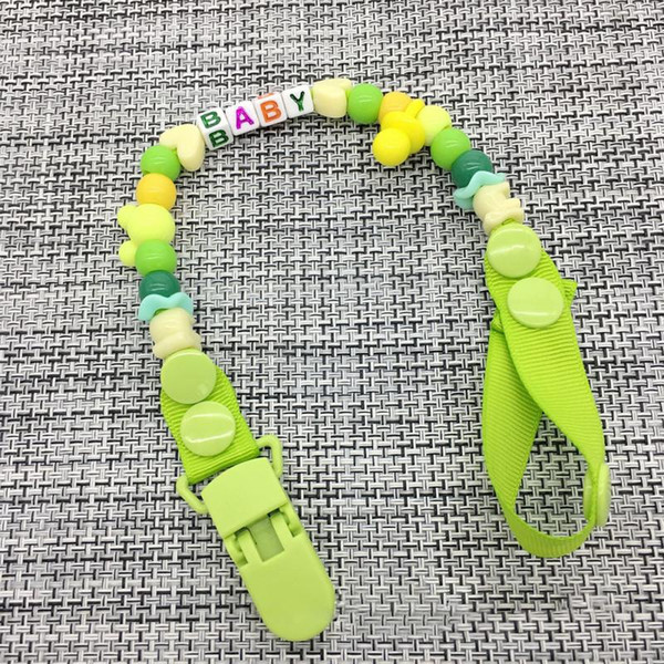 New Baby Pacifier Clip Chain Hand Made Colorful Dummy Beads Pacifier Clip Holder Soother Baby for Kids