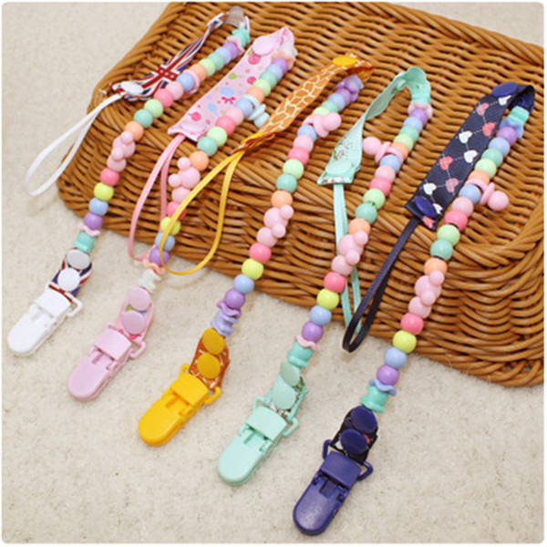 Baby pacifier chain beaded manual pacifier clip baby supplies pacifier clip cartoon teether molar chain Baby Chain Soother Clip