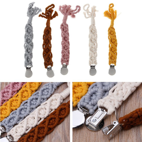 Dummy Clips Baby Pacifier Clips Pacifier Holder Straps for Boys Girls Cotton Teething Modern Unisex Design