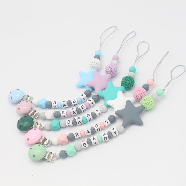 Baby Pacifier Clips Pacifier Chain Dummy Clip Nipple Holder For Nipples Children Pacifier Clip Soother Holder attache sucette M011830