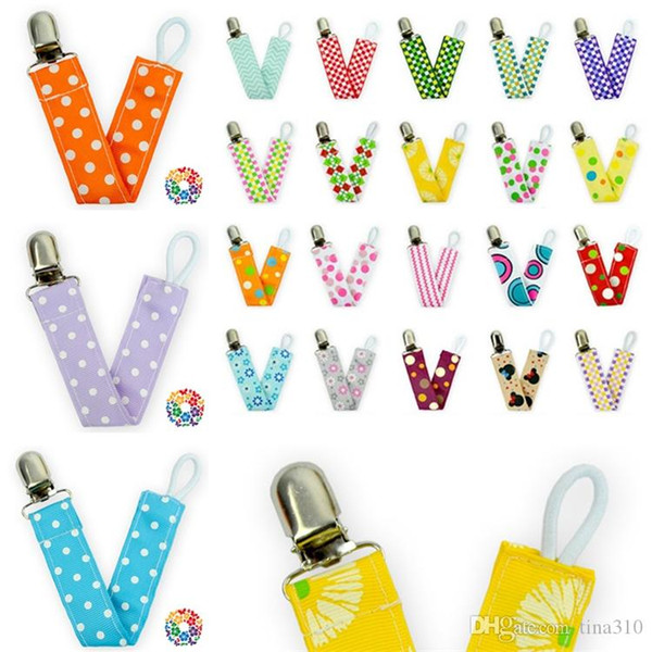 Baby Pacifier Clips kids toddlers Cartoon dot Safety Accessory Baby Swings Baby Clips Pacifier Chain T5G008