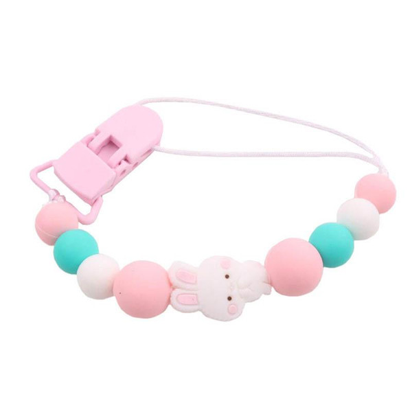Ins new cartoon Silicone baby pacifier clip Baby Pacifier Holder Clips Baby Teether Holder Clip Bead Chains Feeding Infant Gifts Toys