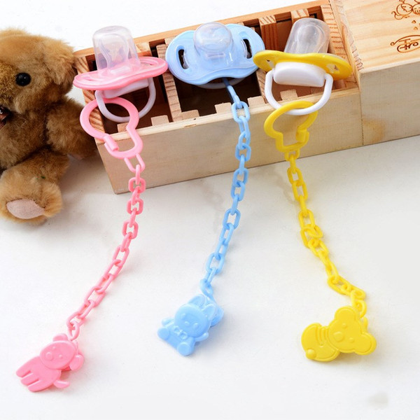 Accessories Wholesale 50PCS Baby Plastic Silica Gel Anti-Chain Tooth Glue Chain Pacifier Green Pink Blue Yellow Colors