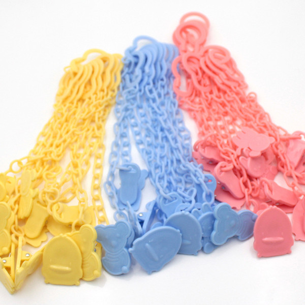 New Cartoon Plastic 3 Colors New Baby Pacifier Clip Pacifier Chain Baby Soother Anti Drop Chain