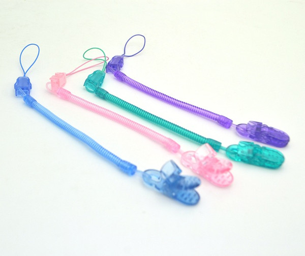 Anti-out Baby Pacifier Clip Chain Stretchable Spring Translucent Pacifier Chain Baby Soother Nipple Clip Chain Holder Strap