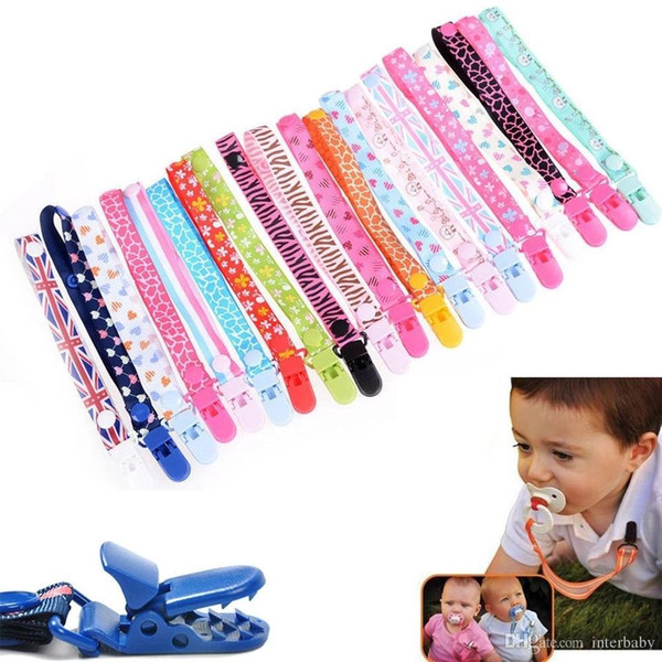 Kids Clip Holder Cartoon Pacifier Rope Feeding Clips Chains Baby Pacifier Clip Chain Print Nipple Clip Anti-Drop Strap Chain YFA213