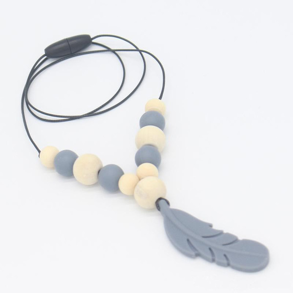 Food Grade Silicone Teething Necklace Baby Teething Toys Silicone Beads Baby Teether Necklaces Chew Toys Shower Gifts