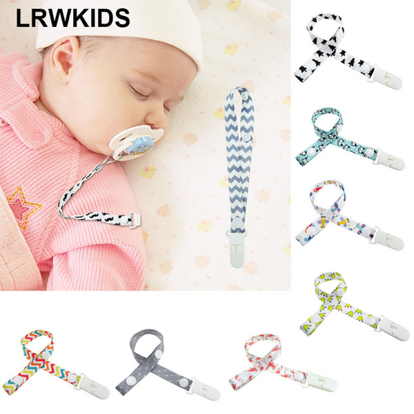 Baby Pacifier Clip Chain Cotton Dummy Soother Holder Cartoon Fixed Button Adjust Leng Strap Nipple Holder Convenient Tool