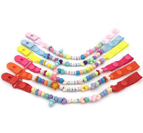 Personalised- Any Name Pacifier Clips Dummy Pacifier Chain Clip Holder Baby Nipple Feeding Supplies Kid Funny Garment Clip