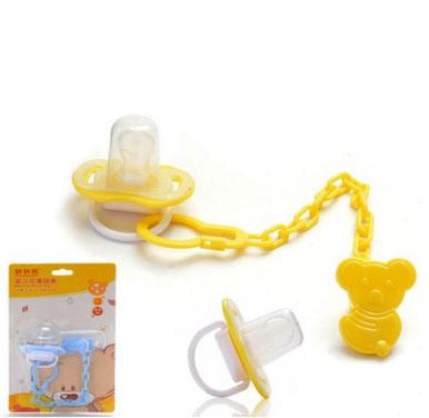 Wholesale-1set Baby Pacifier Chian Clips + Infant Dummy Pacifier Holder Soother Chain Clip Holder Toddler Cartoon PatternAttache Sucette