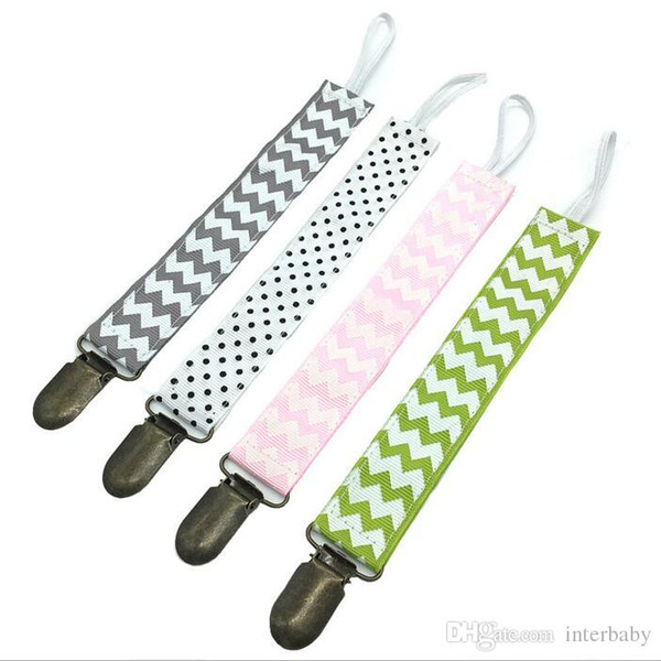 Pacifier Holder Zigzag Pacifier Clips Chevron Pacifier Soother Nipple Leash Strap Baby Funny Nipple Teethers Chain Drop-resistant Belt B2828