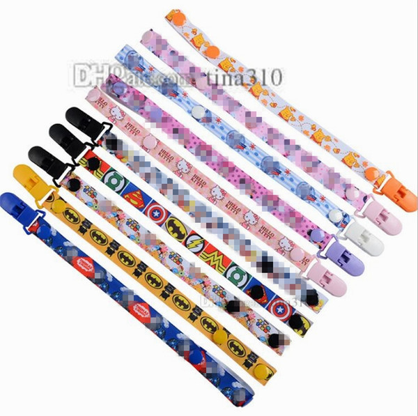 Thread printed ribbon Baby Pacifier Clips kids toddlers Cartoon Safety Accessory Baby Swings Baby Clips Pacifier Chain Pacifier Holders GC88