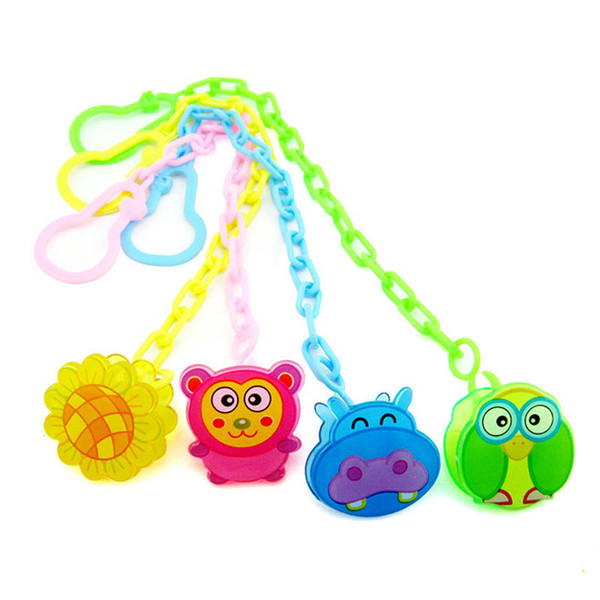 Cartoon Baby Clip Chain Beaded Pacifier Soother Holder Clip Nipple Teether Dummy Strap Chain plastic A4357