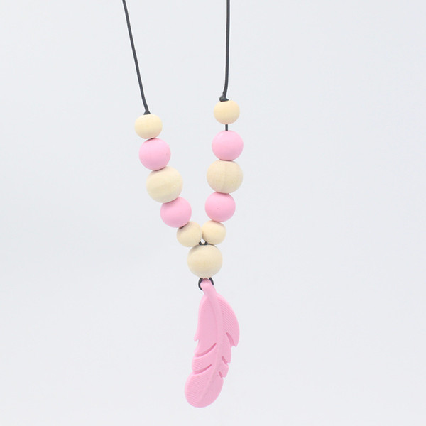 2019 Food Grade Silicone Teething Necklace Baby Teething Toys Silicone Beads Baby Teether Necklaces Chew Toys Shower Gifts