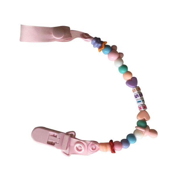 Colored Dummy Clip Beads Chain Pacifier Holder Clips Pacifier Baby Good Care YFU53