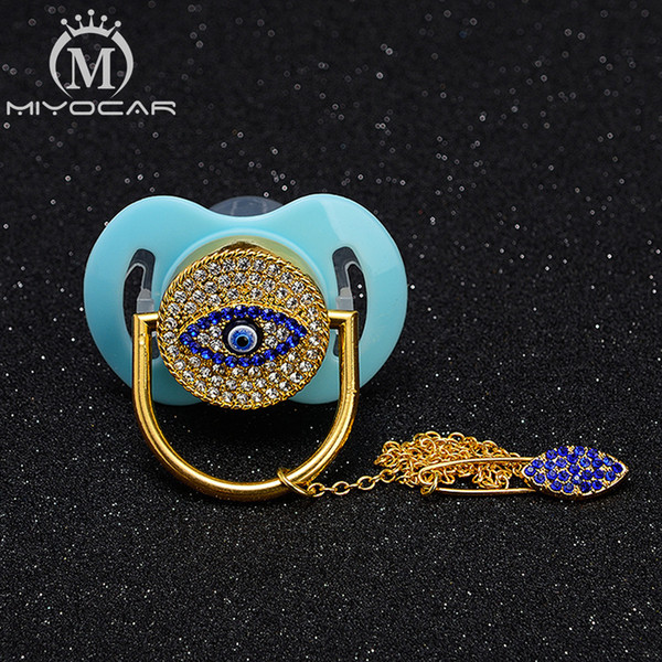 Miyocar Beautiful Evil Eye Bling Pacifier Clip Set Bpa Free Fda Pass Safe And Idea Gift For Baby Unique Design J190508