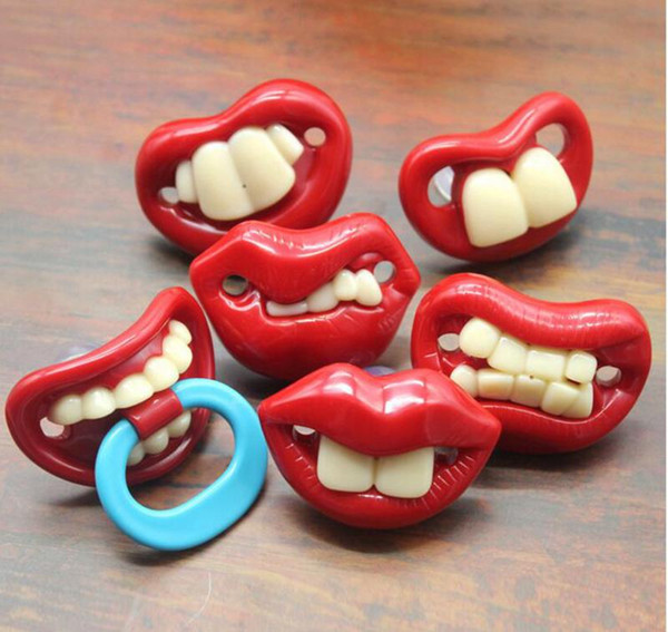 Funny Silicone Baby Pacifiers Teether Dummy Novelty Teeth Moustache Vampire Dummy Nipple Teethers Kids Nipple 17 Styles to choose