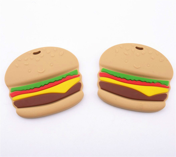 Silicone Burger Teether Baby Bite Music Molars Baby Teether Comfort Toy