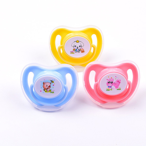 high quality food grade silicone baby pacifiers cartoon baby pacifiers cute infant printed oblate round nipples