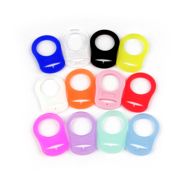 50 Pcs Color Baby Pacifier Round Ring Adapter Ring Button Style Pacifier Adapter DIY Baby Accessories