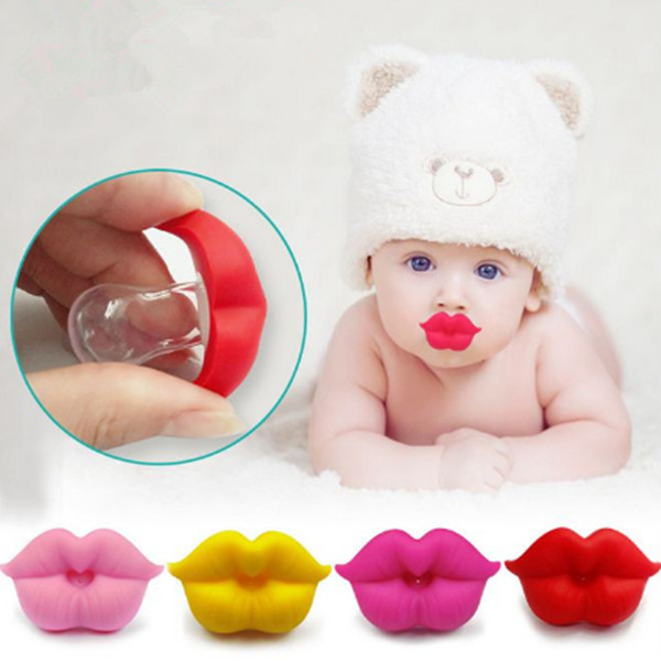 Baby Pacifier Red Kiss Lips Dummy Pacifiers Funny Silicone Baby Nipples Teether Soothers Pacifier Baby Dental Care LE360