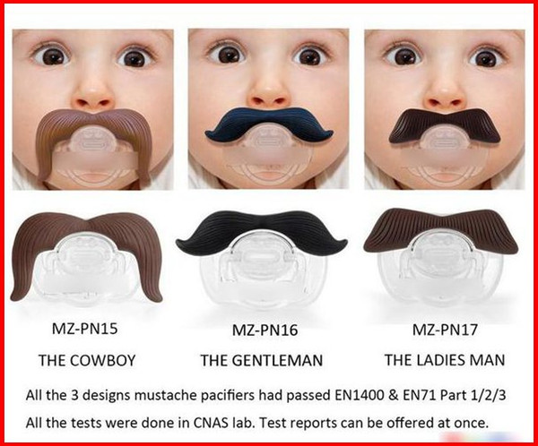 2015 Hot Sale 20pcs/lot Baby Funny Beard High Quality Europe Fashion Pacifiers Infant Boys Girls Cartoon Cute Mustache Soother Kids Feeding