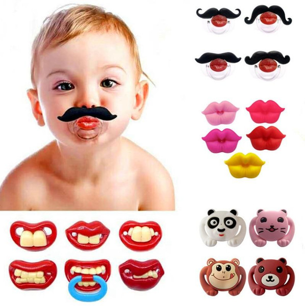 Newborn baby funny Moustache tooth Pacifiers Silica gel infant Pacifiers kids nipple newborn toys infant toys