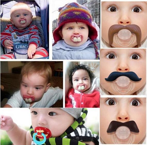 Cute Funny Teeth Beard Mustache Baby Pacifier Orthodontic Dummy Infant Nipples Silica gel infant Pacifier