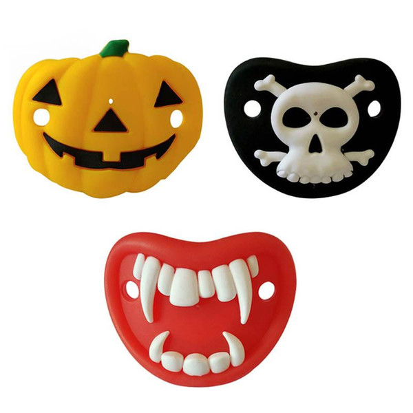 INS Halloween Baby pacifier funny Cute Teeth Mustache Baby Boy Girl Infant Pacifier Orthodontic Dummy Beard Nipples Pacifiers safe