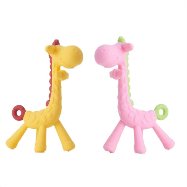 Giraffe safety teether children's silicone material bite teeth baby deer molar rod manufacturers direct batch