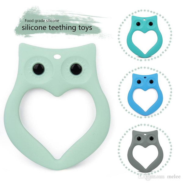 Baby Owl Silicone Pacifiers pendant Infant Animal Chew toy Infant Teether cute owl design Gift 6 colors