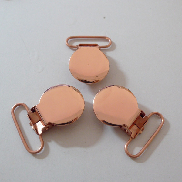 Wholesale-25pcs 1'' Inch 25mm COPPER HUE COLOR Suspender Clips Rack Plating