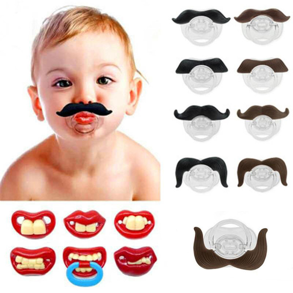 Dummies Pacifier Baby Cute Funny Maternity Toddler Child Teething Nipples Moustache tooth Pacifiers Rabbit teeth beard pacifier