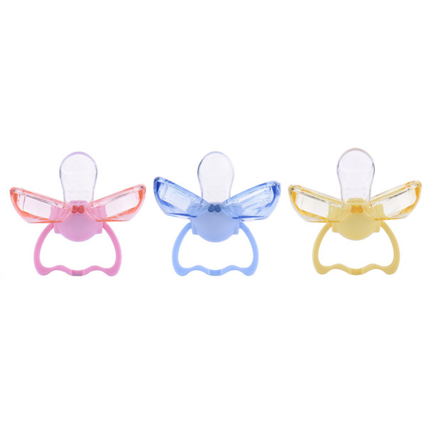 New Design Baby Pacifiers Safe Food Grade ABS Silicone Funny Nipples Infant Teeth Soothers Pacifiers Lip Shape Baby Feeding