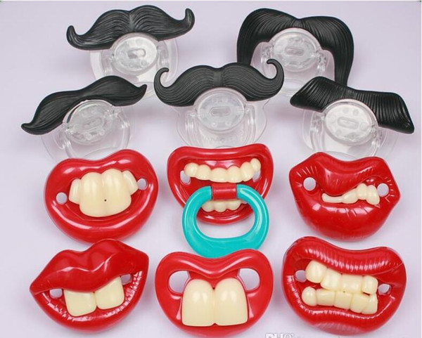 Wholesale 200pcs Hot Funny Black Silicone Infant Baby Kid Child Pacifier Orthodontic Nipples Dummy Mustache Beard