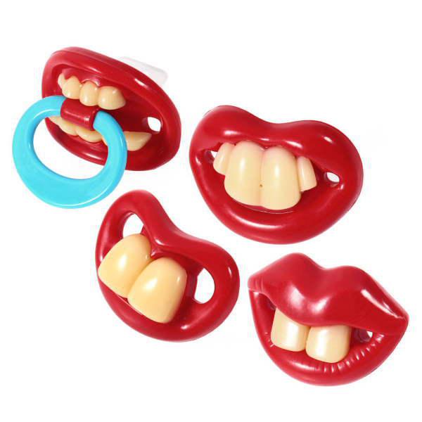 6Pcs Baby Funny Dummy Prank Pacifier Novelty Teeth Children Child Soother Nipple Newest