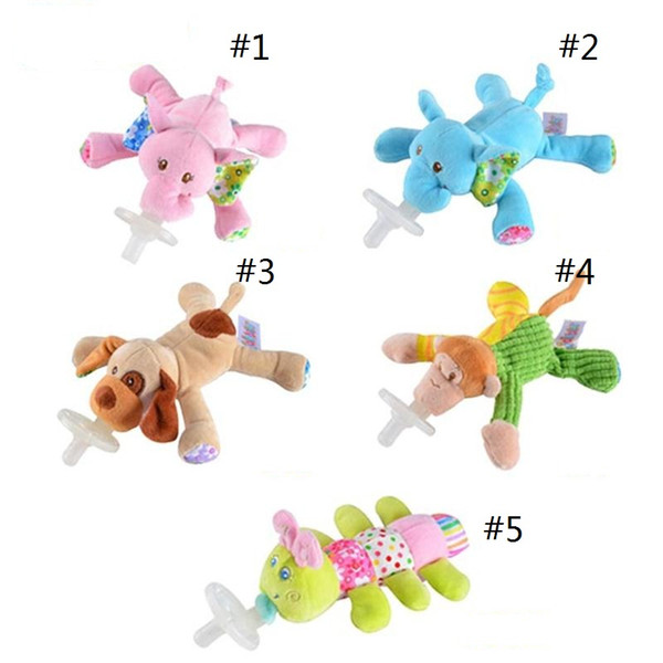 cute new creative Baby Silicone Pacifiers with Plush Animal Toys cartoon infant pacifiers Safe Baby Girls Nipples