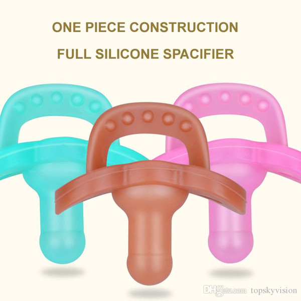 BPA free newborn baby pacifier 100% full food grade silicone one piece construction baby feeding Pacifiers Nipple