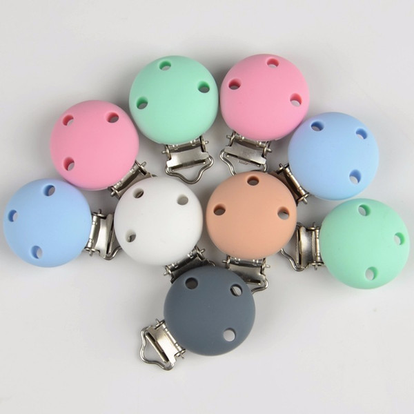 Silicone Baby Supplies Soother Holder Pacifier Nipple Clip 10pcs/diy Hardware Duckbill Button Chain Cadena Wholesale Silica