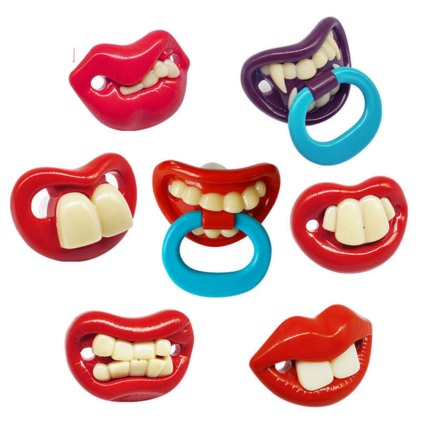 New Cartoon Cute Funny Teeth Beard Mustache Silicone Baby Pacifier Orthodontic Dummy Infant Nipples Silica gel infant Pacifier A5047