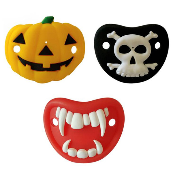 Mix funny Pacifiers Silicone Baby Pacifier Friendly Vampire Pacifier Silicone Funny Baby Food Nipple Teeth Halloween Kids Toys