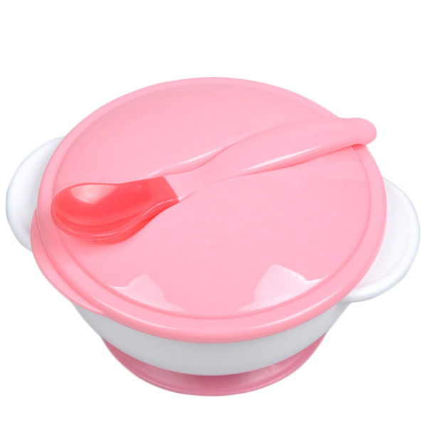 3Pcs/set Baby Spoon Bowl Learning Dishes Suction Cup Assist food Non Slip Bowl Temperature Sensing Spoon Baby Tableware