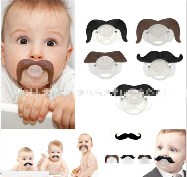 8 styles Baby silicone Pacifier Mustache Novelty Funny Mustache Baby Infant Orthodontic Dummy Beard Nipples JC101