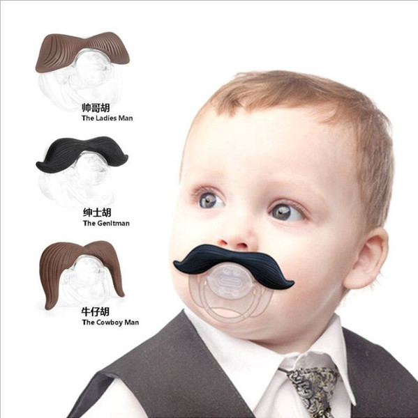 Novelty Funny Mustache Baby Boy Girl Infant silicone Pacifier Orthodontic Dummy Beard Nipples free shipping 100pcs