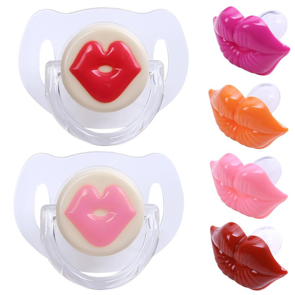 Funny Baby Pacifier New Design Kiss Mouth Joke Prank Infant Soother Teether Dummy Nipples Non-toxic Safety Baby Pacifier